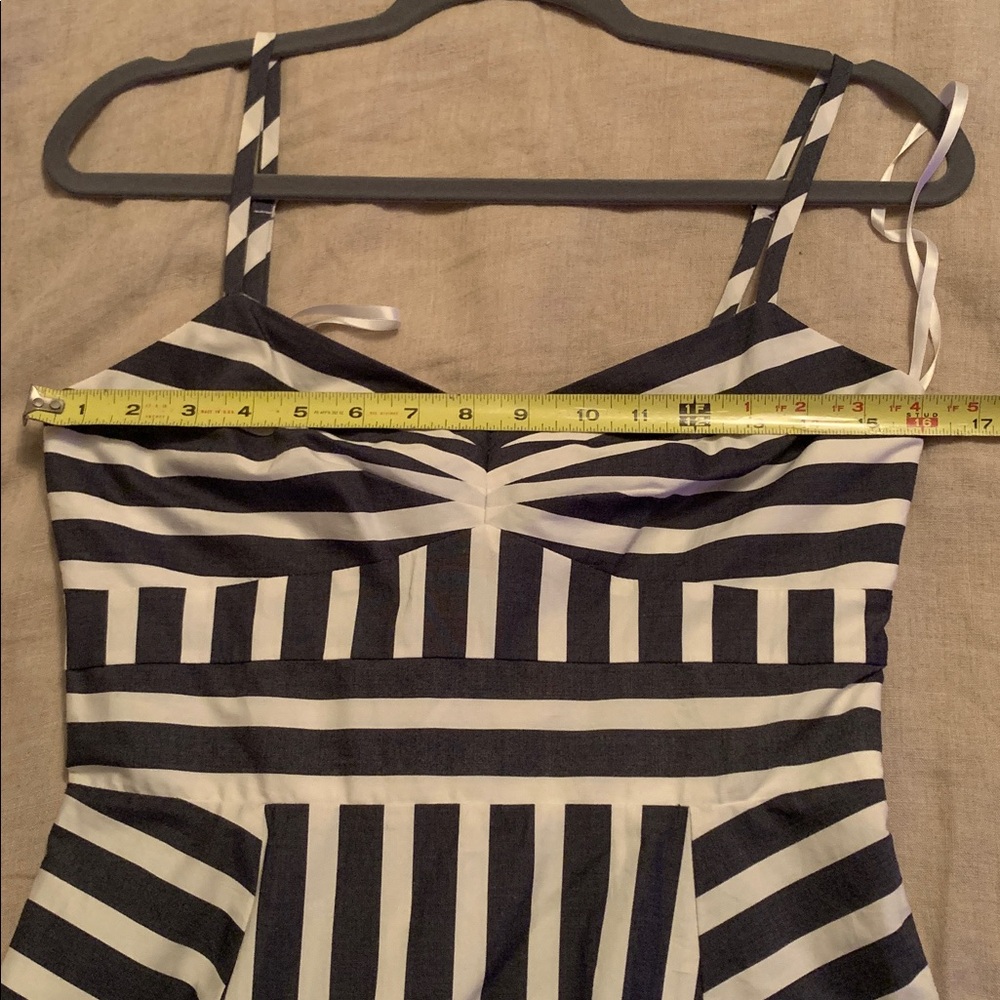 Veronica Beard Striped Navy and Cream Midi Dress - Picture 10 of 12